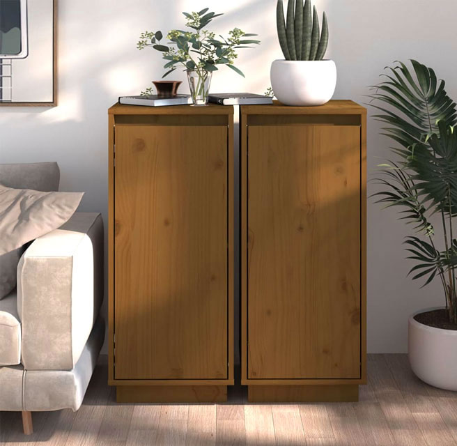 Wnętrze z wykorzystaniem zestawu 2 brązowych szafek Peso 4X