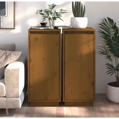 Wnętrze z wykorzystaniem 2 szafek drewnianych miodowy brąz Awis 4X