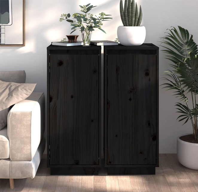 Wnętrze z wykorzystaniem zestawu 2 czarnych szafek Peso 4X