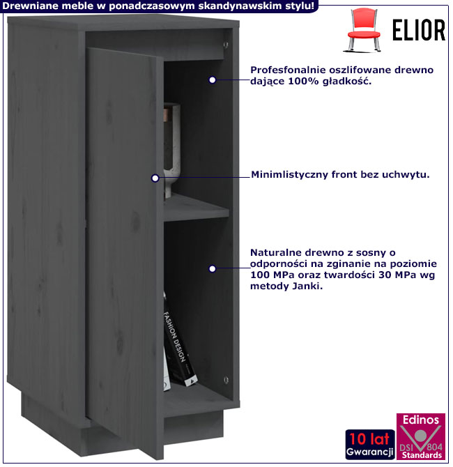 Infografika szarego kompletu 2 szafek Peso 4X