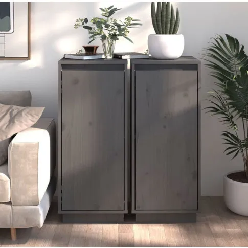 Komplet 2 szarych szafek drewnianych Awis 4X