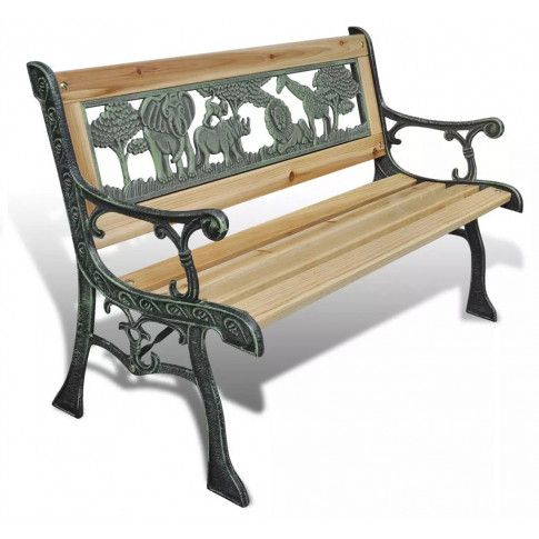 Zdjęcie produktu Drewniana ławka ogrodowa dla dzieci Ponter - brązowa.