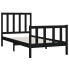 Czarne drewniane łóżko 90x200 Ingmar 3X