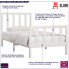 Drewniane łóżko w kolorz białym 90x200 Ingmar