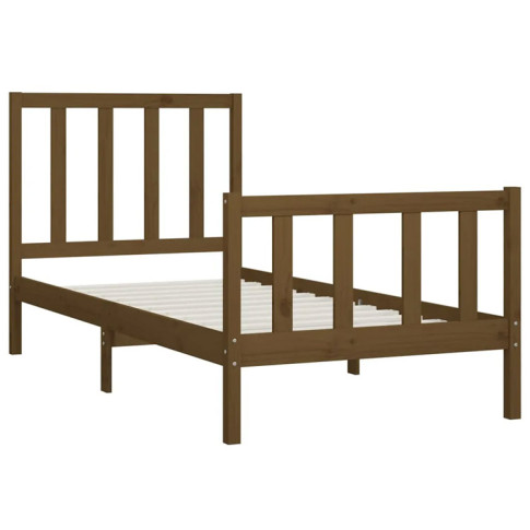 Brązowe drewniane łóżko 90x200 Ingmar 3X