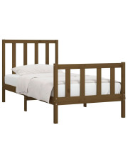 Łóżko z drewna w kolorze miodowy brąz 90x200 cm - Ingmar 3X w sklepie Edinos.pl