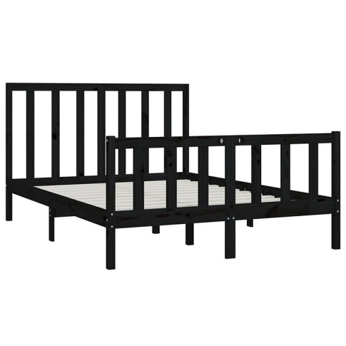 Czarne drewniane łóżko 120x200 Ingmar 4X
