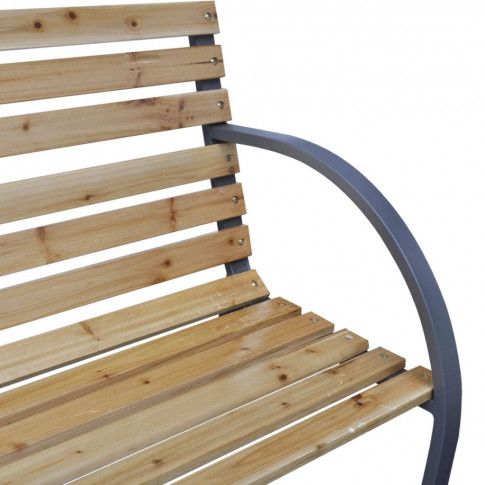 Szczegółowe zdjęcie nr 4 produktu Drewniana ławka ogrodowa Gasper - brązowa