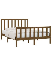Drewniane łóżko w kolorze miodowy brąz 120x200 cm - Ingmar 4X w sklepie Edinos.pl