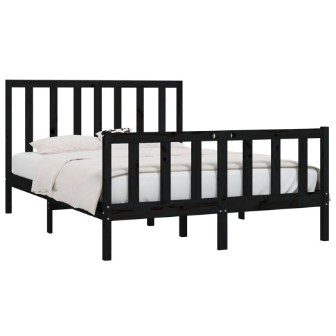 Sosnowe czarne łóżko 140x200 Ingmar 5X