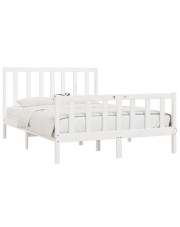Białe sosnowe dwuosobowe łóżko 140x200 cm - Ingmar 5X w sklepie Edinos.pl