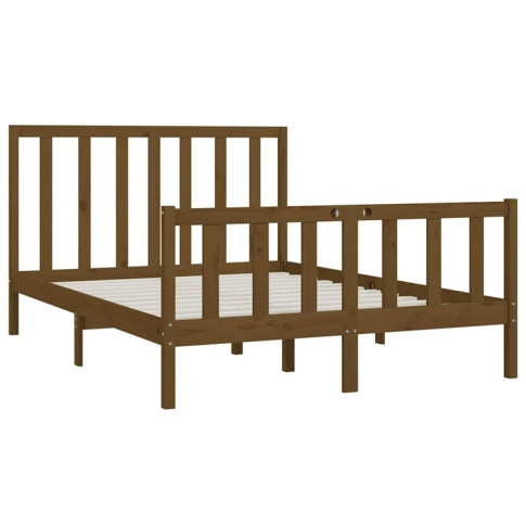 Brązowe drewniane łóżko 140x200 Ingmar 5X