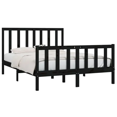 Sosnowe czarne łóżko 160x200 Ingmar 6X