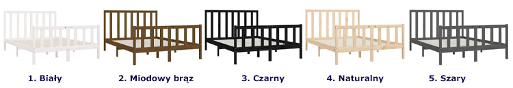 Kolory sosnowego łóżka Alzak 6X