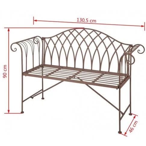 Szczegółowe zdjęcie nr 10 produktu Metalowa ławka ogrodowa Foner - brązowa