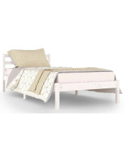 Białe jednoosobowe łóżko sosnowe 90x200 cm - Lenar 3X w sklepie Edinos.pl