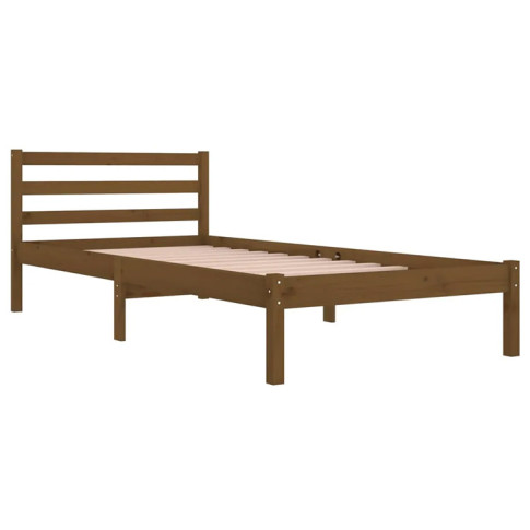 Brązowe drewniane łóżko 90x200 Lenar 3X