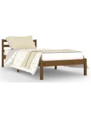 Skandynawskie łóżko sosnowe miodowy brąz 90x200 cm - Lenar 3X