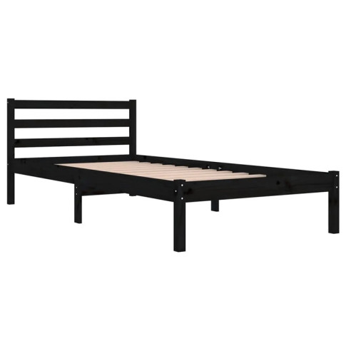 Czarne drewniane łóżko 90x200 Lenar 3X