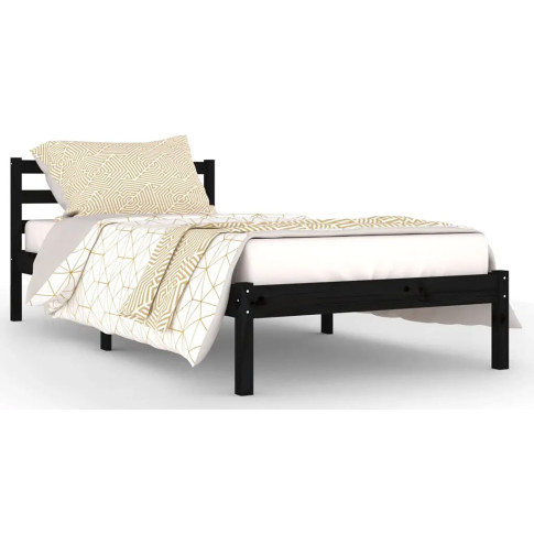 Drewniane czarne łóżko 90x200 Lenar 3X