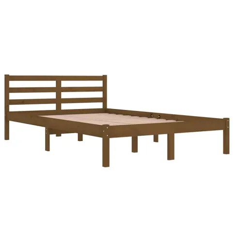 Brązowe drewniane łóżko 120x200 Lenar 4X