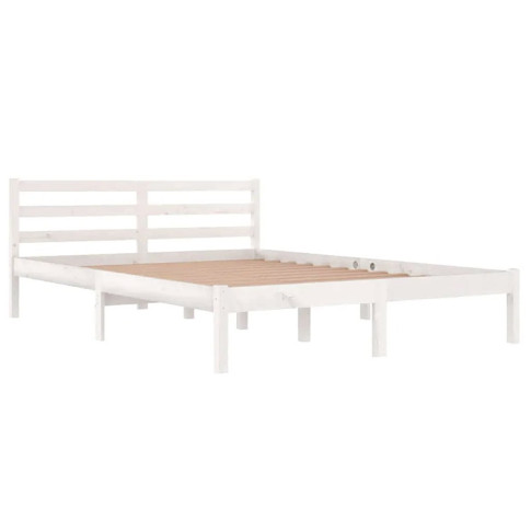 Białe drewniane łóżko 140x200 Lenar 5X