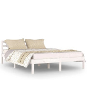 Białe dwuosobowe łóżko z drewna 140x200 cm - Lenar 5X w sklepie Edinos.pl
