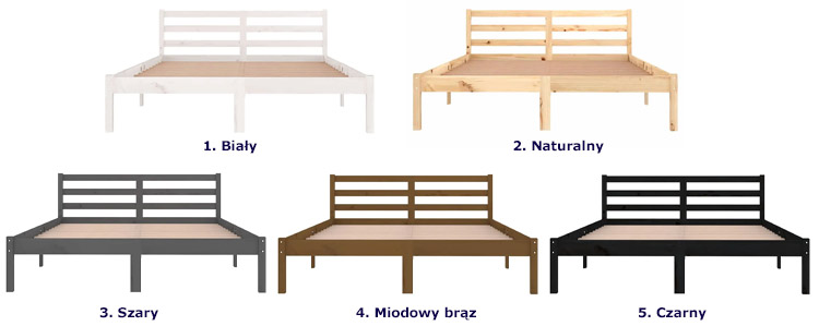 kolory łózka drewnianego Jaxo 5X