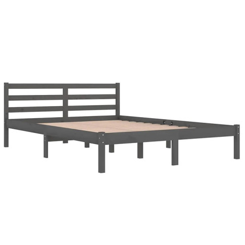 Szare drewniane łóżko 140x200 Lenar 5X