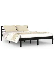 Małżeńskie drewniane łóżko czarne 140x200 cm - Lenar 5X w sklepie Edinos.pl