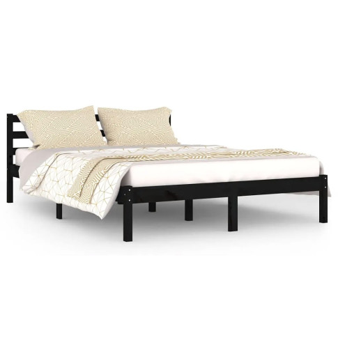 Drewniane czarne łóżko 140x200 Lenar 5X