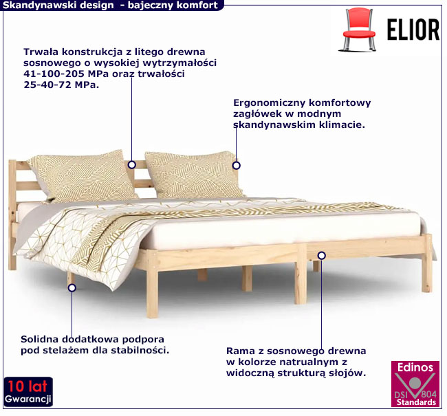 Łóżko drewniane 160x200 Jaxo 6X