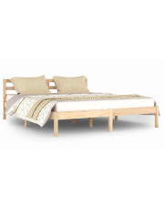 Podwójne łóżko sosnowe z zagłówkiem 160x200 cm - Lenar 6X w sklepie Edinos.pl