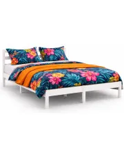 Białe drewniane łóżko skandynawskie 160x200 cm - Jaxo 6X w sklepie Edinos.pl