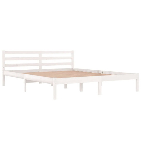 Białe drewniane łóżko 160x200 Lenar 6X