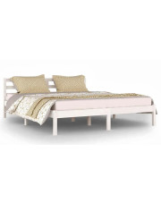 Białe drewniane łóżko skandynawskie 160x200 cm - Lenar 6X w sklepie Edinos.pl