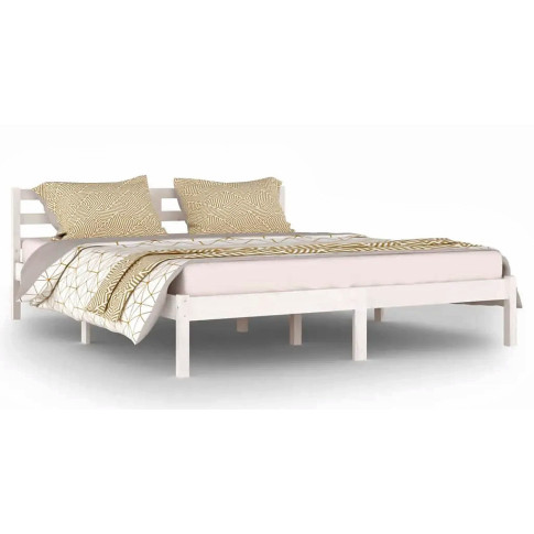 Drewniane białe łóżko 160x200 Lenar 6X