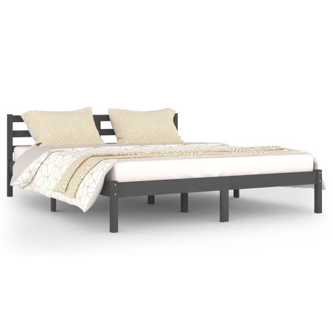 Drewniane szare łóżko 160x200 Lenar 6X