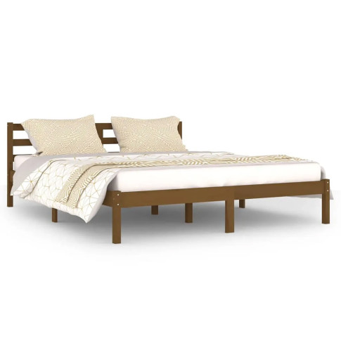 Drewniane brązowe łóżko 160x200 Lenar 6X