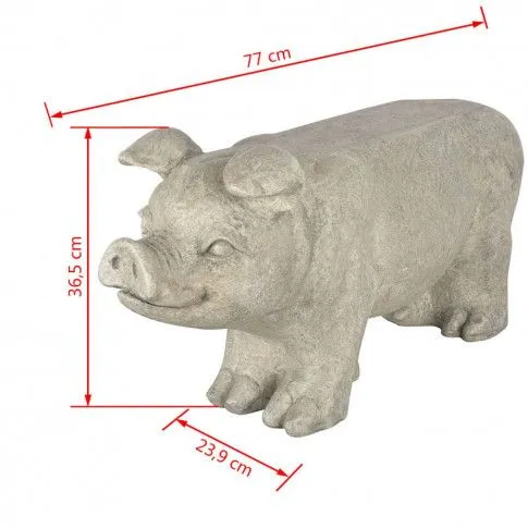 Szczegółowe zdjęcie nr 6 produktu Esschert Design Kamienna ławka ogrodowa świnka, AV13, szara