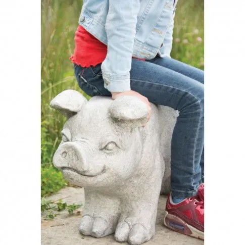 Fotografia Esschert Design Kamienna ławka ogrodowa świnka, AV13, szara z kategorii Poczekalnie