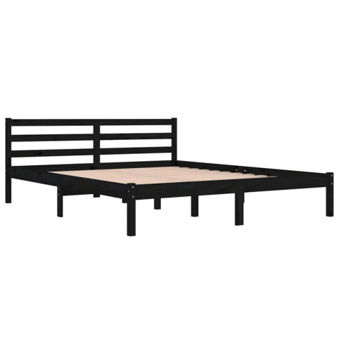Czarne drewniane łóżko 160x200 Lenar 6X
