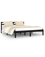 Czarne podwójne łóżko z drewna 160x200 cm - Lenar 6X w sklepie Edinos.pl