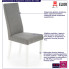 Infografika szarego krzesła tapicerowanego na białej podstawie Ulto 4X
