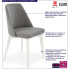 Infografika drewnianego krzesła tapicerowanego do salonu szary biały Puvo 7X