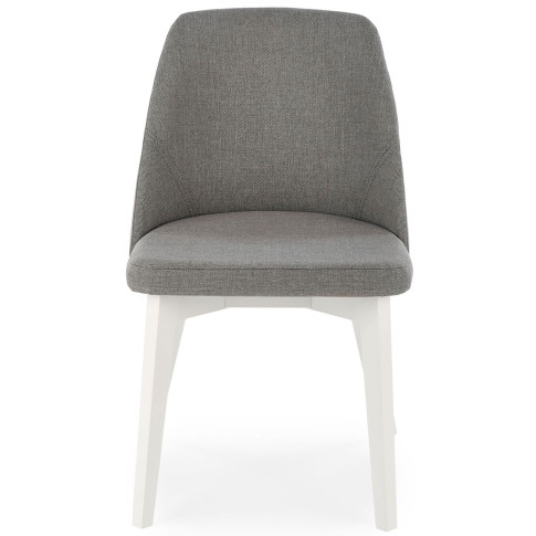 Szare tapicerowane krzesło na białej podstawie Puvo 7X