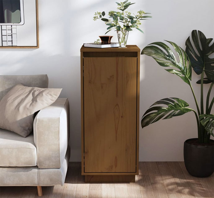 Wnętrze z wykorzystaniem szafki Peso 3X w kolorze miodowy brąz