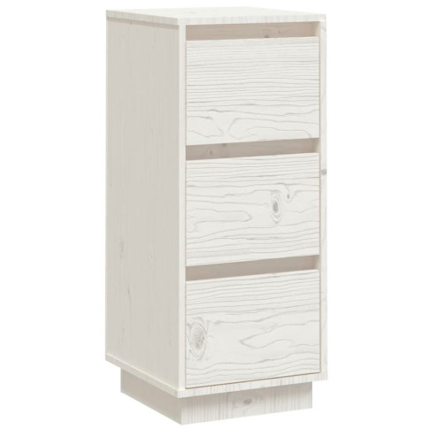 Biała szafka z 3 szufladami z litego drewna Ewis 3X