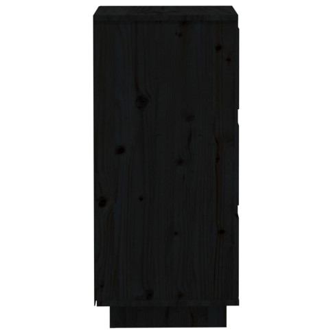 czarna komoda drewniana z 3 szufladami ewis 3x