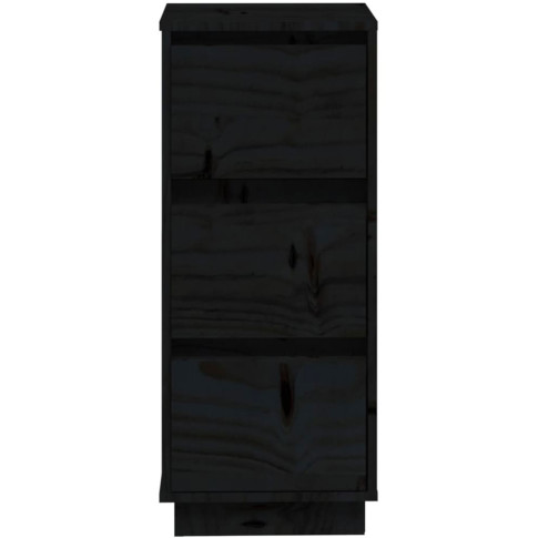 drewniana czarna komoda z 3 szufladami ewis 3x